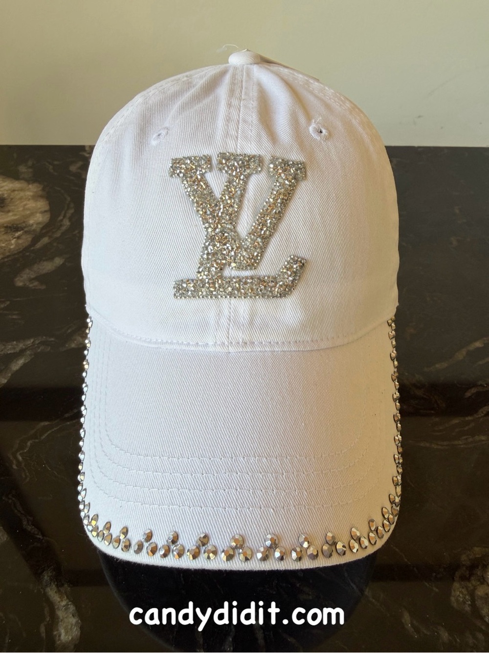 NWT Beautiful Handmade Luxury Twinkle Logo White Ponytail Ball Cap